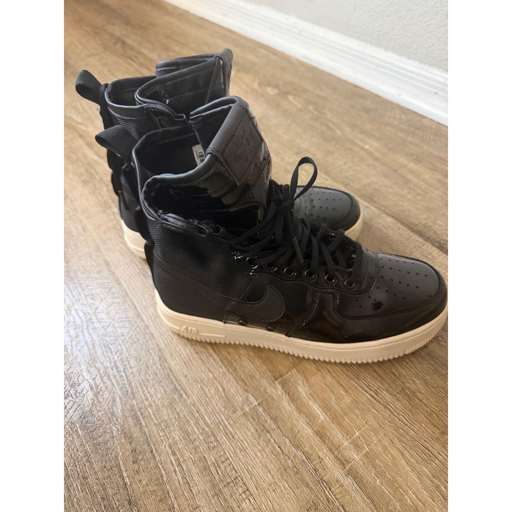 Nike SF Air Force 1 Hi Black Patent Leather AJ0963-001 Womens Size 9 Sneakers